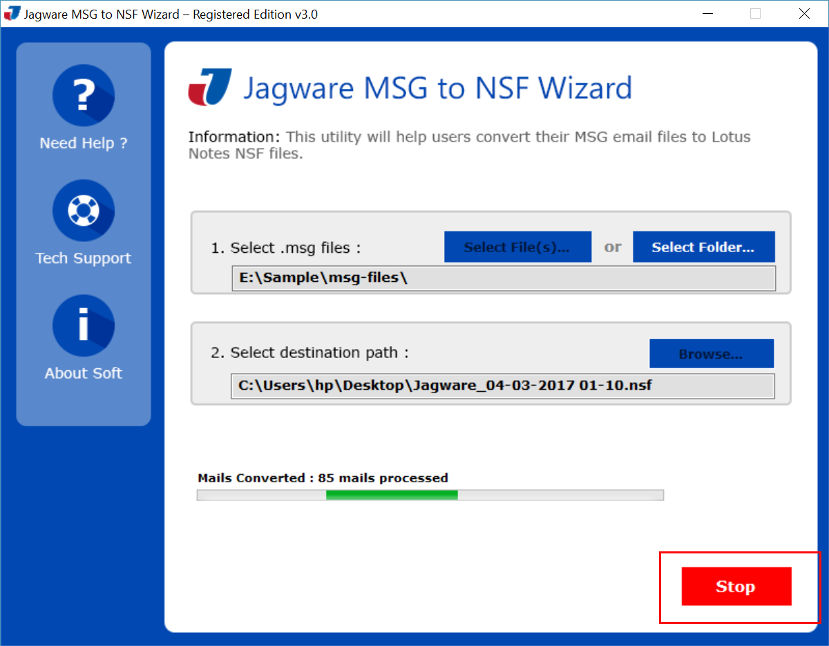 save msg to nsf file