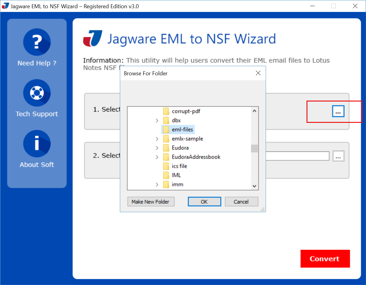 Choose EML files