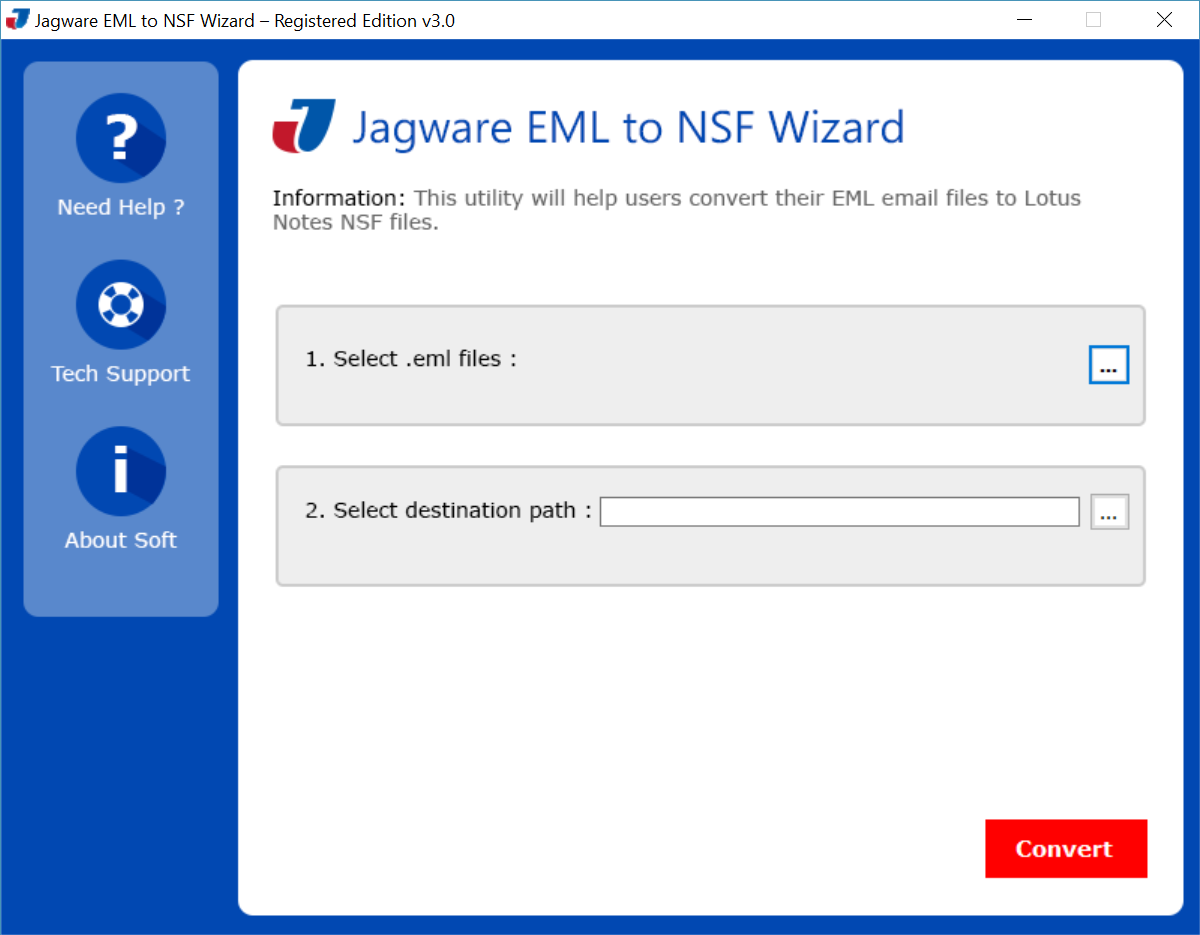 Open Jagware EML File to IBM Notes Converter