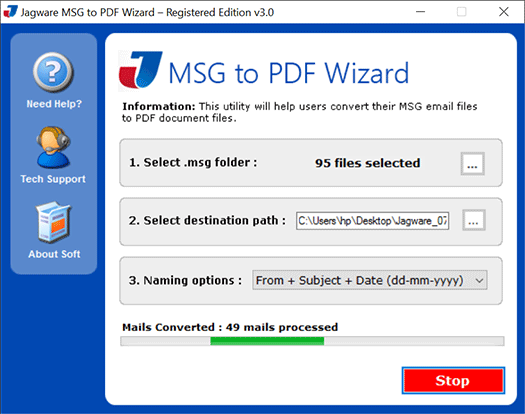 convert msg to pdf in batch