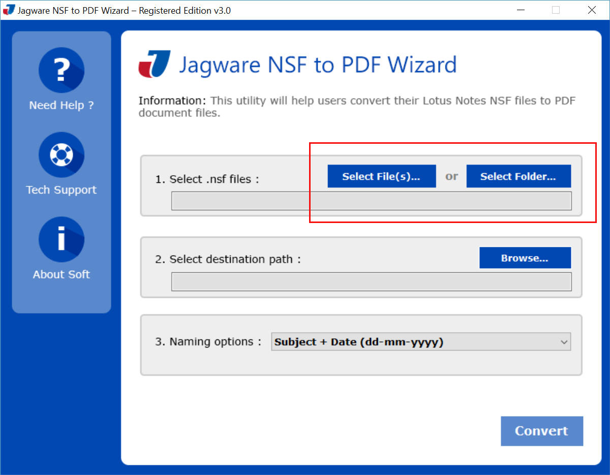 run Jagware IBM Notes to PDF Converter